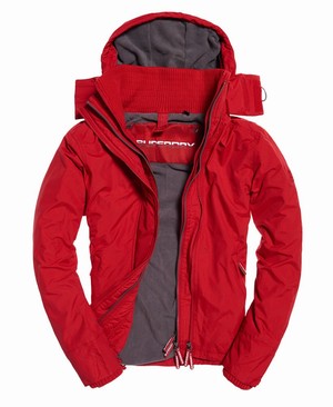 Superdry Pop Cipzár Hooded Arctic SD-Windcheater Férfi Kabát MélyPiros/Szürke | QREXK5029